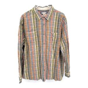 Carbon 2 Cobalt Men's XL Plaid Long Sleeve Button Up Shirt